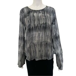 Cloth & Stone Anthropologie Striped Button Back Long Sleeve Blouse Medium